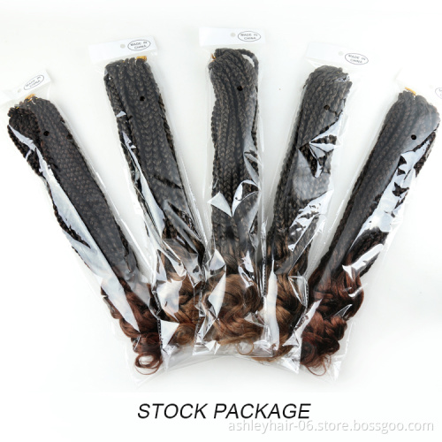 Julianna 14 18 24 inches synthetic box crochet hair braid for black women box braids curly end braid hair
